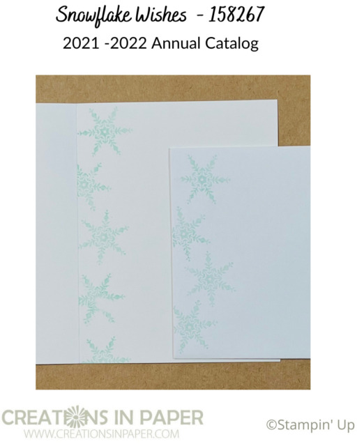 The only color on this white card is the one used for the snowflakes.  Check out the pretty card front and how few supplies you need to make your version.