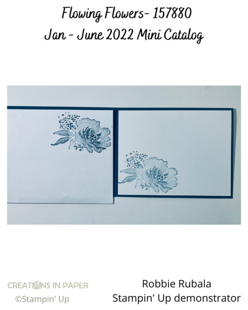 Isn't this a beautiful distinctive image card?  The Stampin' Up Flowing Flowers Just a Note is the perfect stamp set for a monochromatic card in Misty Moonlight.