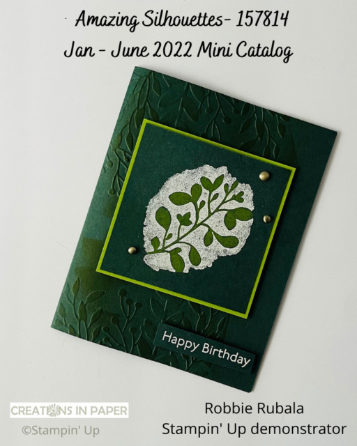 How easy can this get?  Embossed dark cardstock and a panel with a white embossed image.  Get all the details for this masculine card idea.
