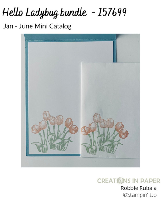 These tulips are the perfect flower to pair with the watering can.  Make sure you get all the details for the Stampin' Up Flowering Rain Boots Live Life card and place your order to make this card!