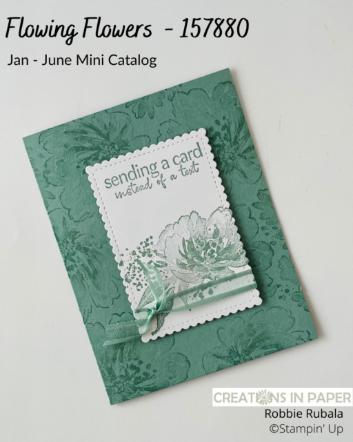 Look at how pretty this monochromatic card is.  The images in the Stampin' Up Flowing Flowers set make it so easy.