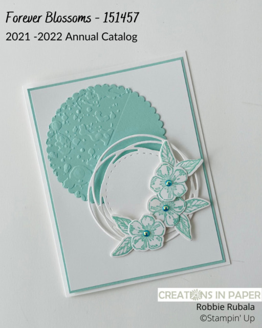 Look at this beauty!  It is the perfect clean and simple idea.  Check out the Stampin' Up Forever Blossoms in Pool Party idea so you can make your version!