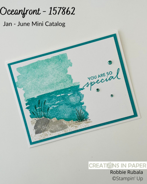 Look at this beautiful card.  It is so easy to make using the stamp set.  Find out how to make the Stampin' Up Oceanfront You Are Special card by visiting my blog.