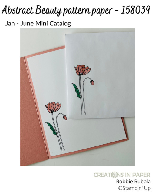 This stamp is so pretty and makes the perfect focal image for the Stampin' Up Abstract Beauty - 1 sketch, 4 cards.  Watch the video I made showing how to create the card.  All details are posted also.