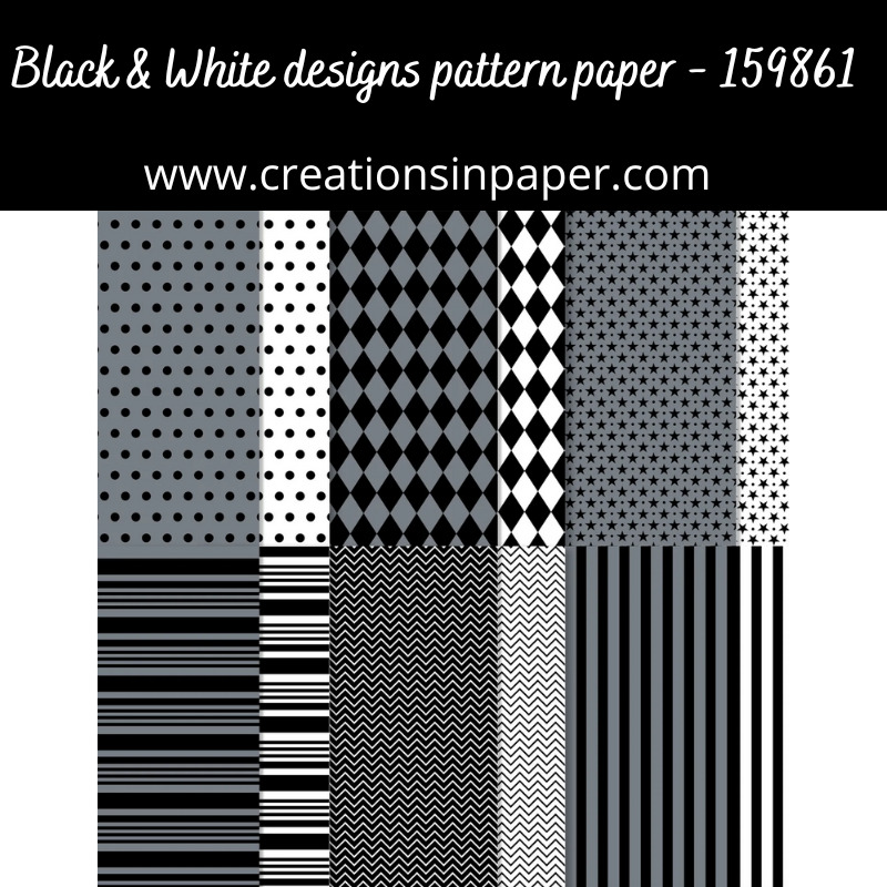 3 Pocket Card using Stampin' Up Black and White designs pattern paper ...