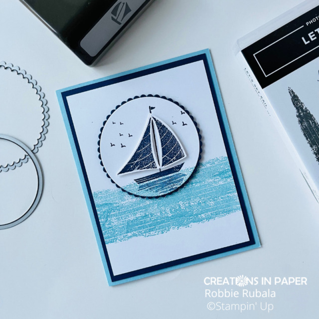 A quick and easy masculine card made using the Let's Set Sail Stampin' Up! bundle. 