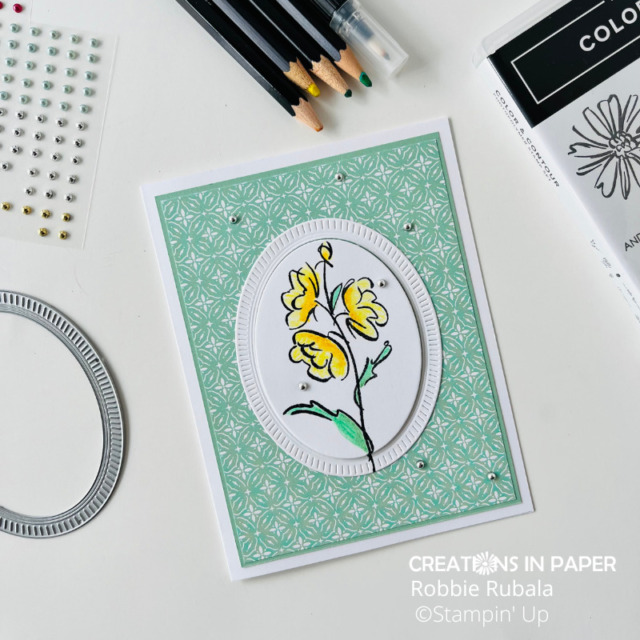 Card front for the Stampin' Up Color & Contour clean and simple card idea