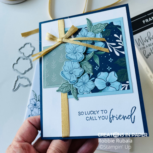 Check out The Stampin' Up! Fitting Florets coming in November card.   These new products you can get in November.  Make sure you order on November 1st from my online store so you don't miss out on the paper.