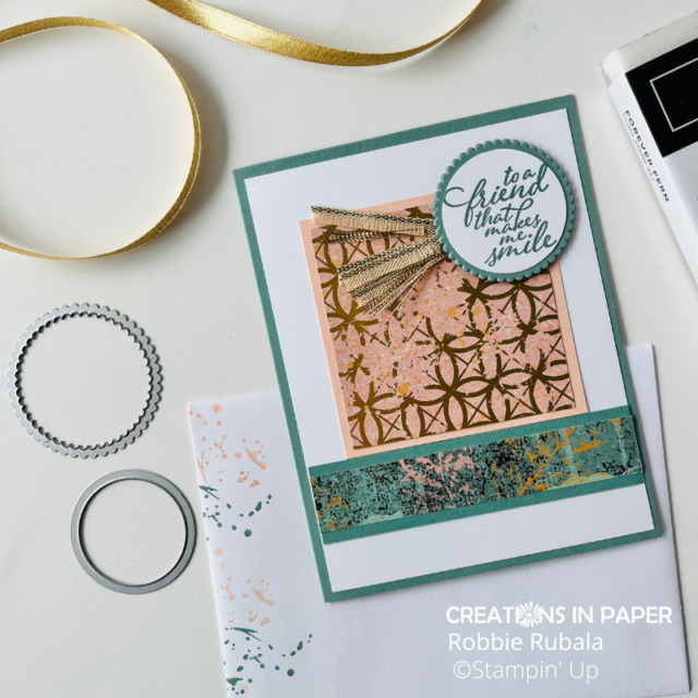 Splatter image used for the inside and envelope of the Stampin' Up Texture Chic card