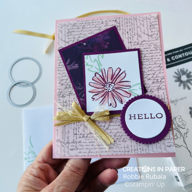 Close up of Stampin' Up Color & Contour card idea