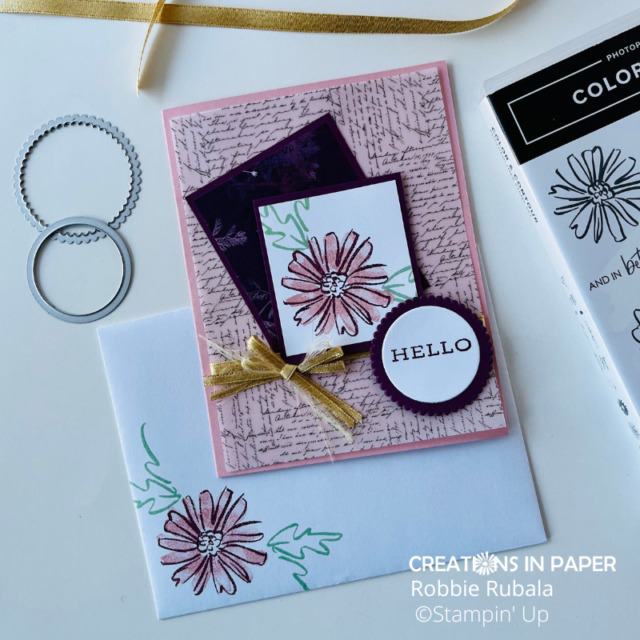 Look at the bow on this Stampin' Up Color & Contour card idea