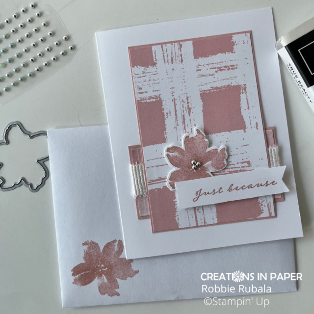 Love that simple image and it goes well with the Stampin' Up Gingham Cottage Just Because idea