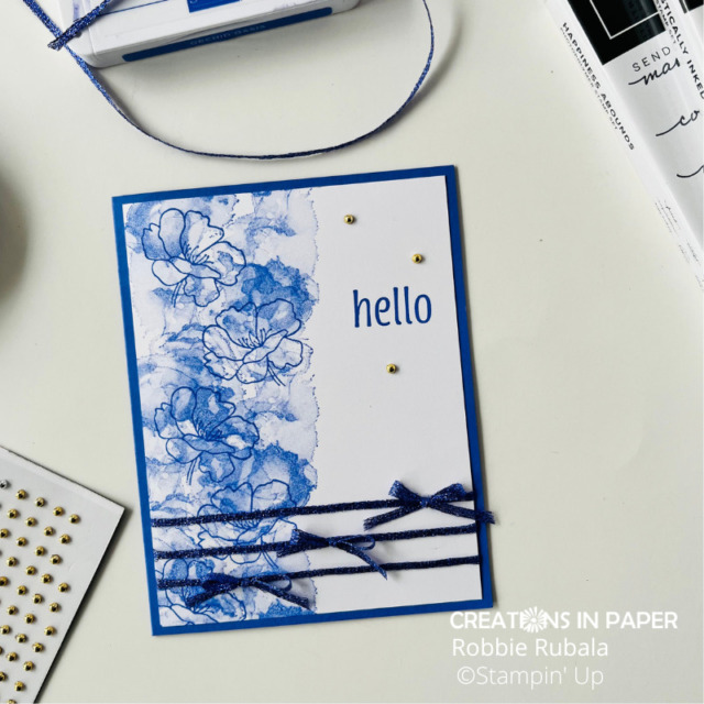 How to create the Stampin' Up Artistically Inked background idea card using a blob stamp