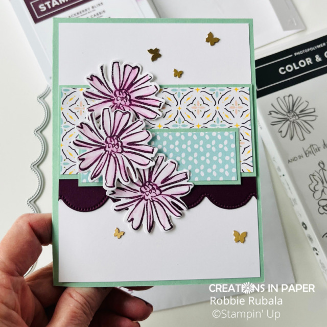 Close up of the Stampin' Up Color & Contour easy layout