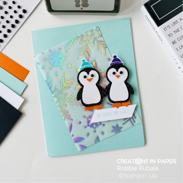 Adorable penguins make this fun Stampin' Up Cool Penguins card idea.