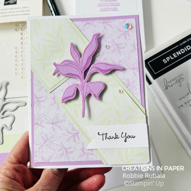 close up of the Stampin' Up Splendid Day thank you card