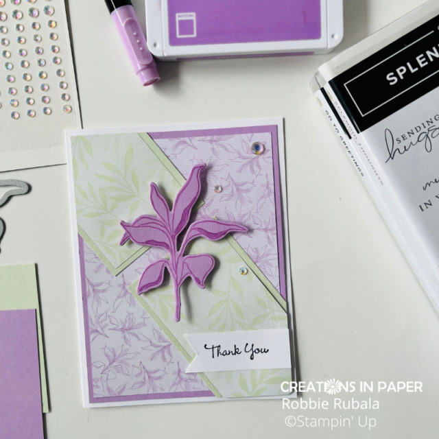 Used some retiring paper to create this Stampin' Up Splendid Day thank you card