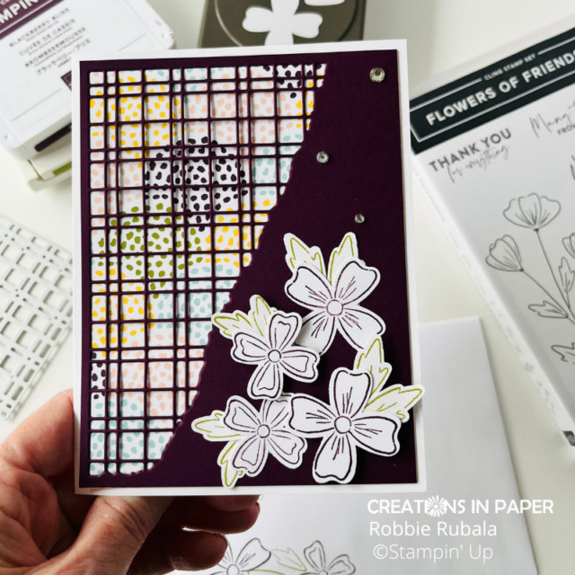 close up of the Stampin' Up Split Card Textures idea