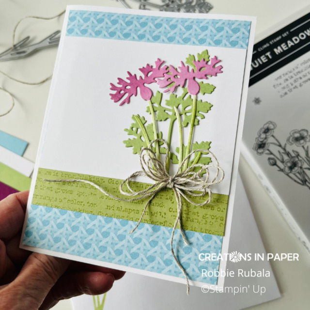 close up of the Stampin' Up Quiet Meadow sketch idea card