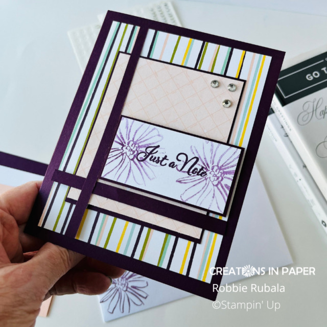 close up of Stampin' Up Design a Daydream Note creation