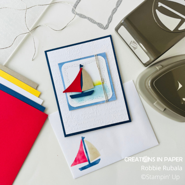 Don't miss seeing the video showing you how to make the Card Candy Masculine idea with Sailboat Builder punch.