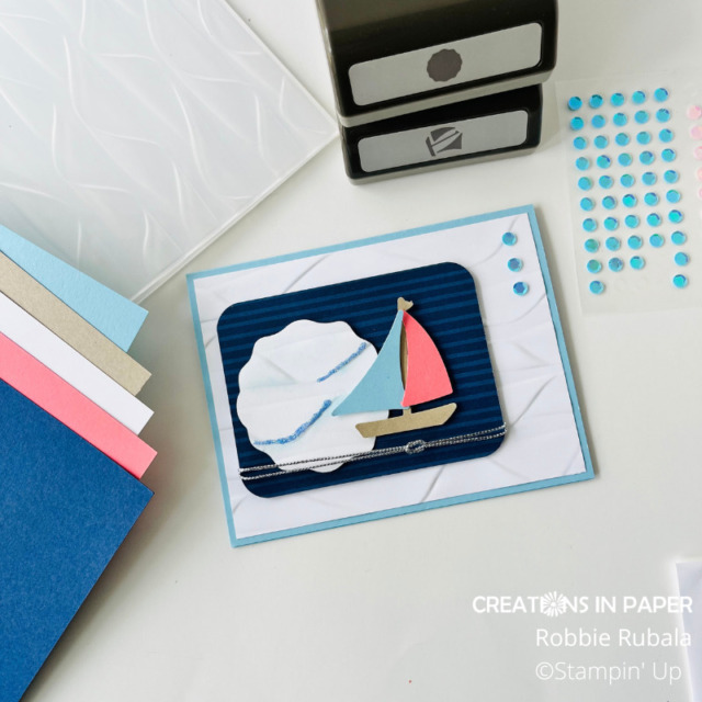 Here is the last idea for card candy.  The Card Candy video tutorial with Sailboat Builder Punch is easy to follow and shows you how to make this idea.  Visit me at my website to see more projects like this!