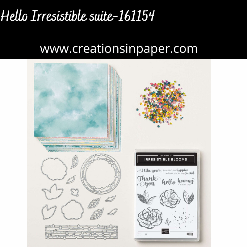 Hello Irresistible in Pretty Peacock and Fresh Freesia - Creations in Paper
