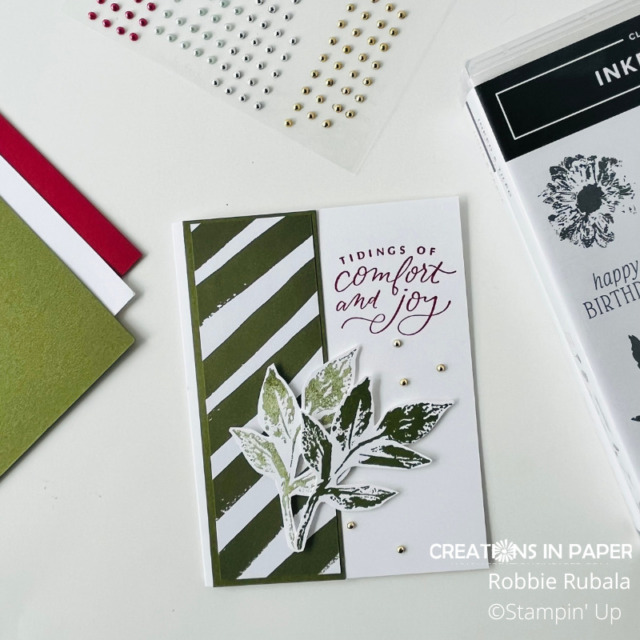 A different Christmas card using the Inked & Tiled stamp set.  Take a closer look at the Christmas Inked & Tiled idea and try it today!