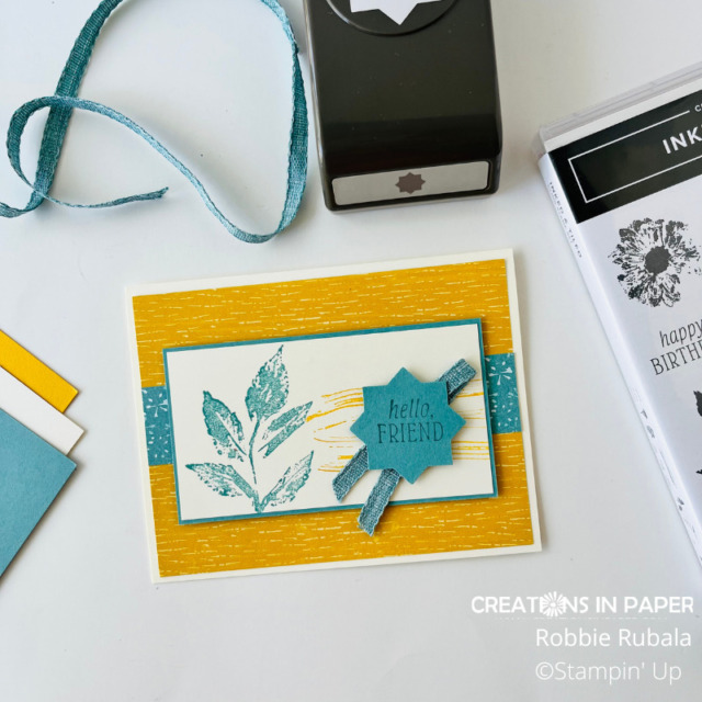 Learn to make masculine cards that are quick and easy.  The Inked & Tiled masculine idea is a classic idea in blue and yellow.