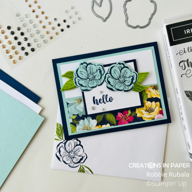 That rose image is so pretty!  I love using them on my cards.  They were the perfect image for the Irresistible Blooms something old something new creation don't you think?