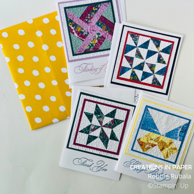 A great gift for a quilter!  See how easy the pouch is to make for the cards.  Watch the Quilt cards gift pouch video.