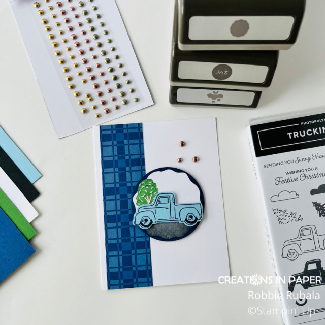 Take a closer look at the new Stampin' Up Trucking Along quick and easy creation.  