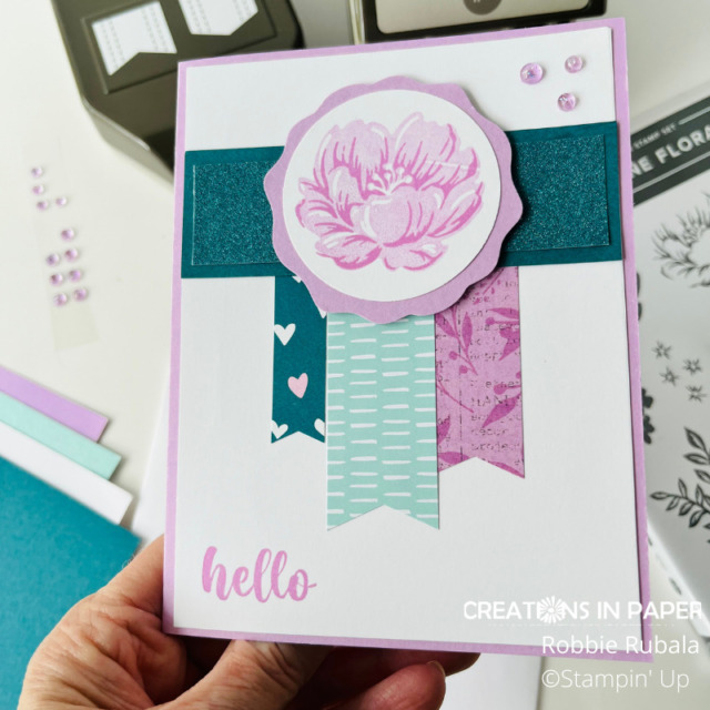 close up of Stampin' Up Two Tone Flora color combo