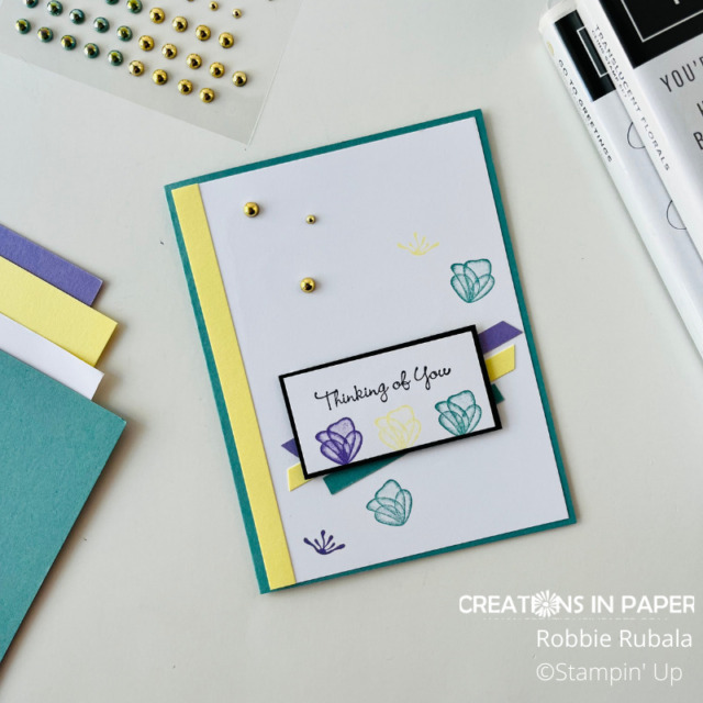 Click through to see the clean and simple Stampin' Up Go to Greetings color combo #2 card.  A fun idea using a few supplies.