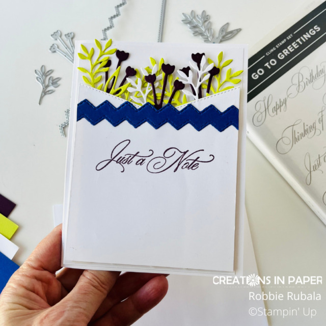 close up of Stampin' Up Go to Greetings color combo card