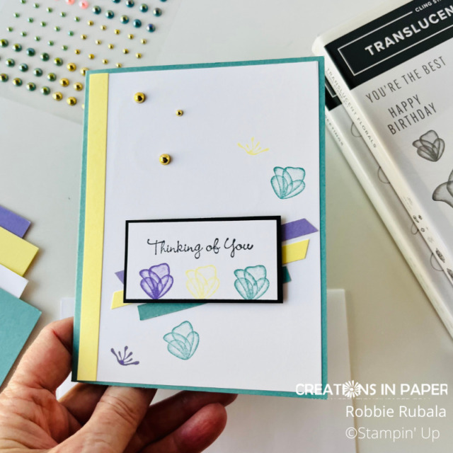 close up of Stampin' Up Go to Greetings color combo #2