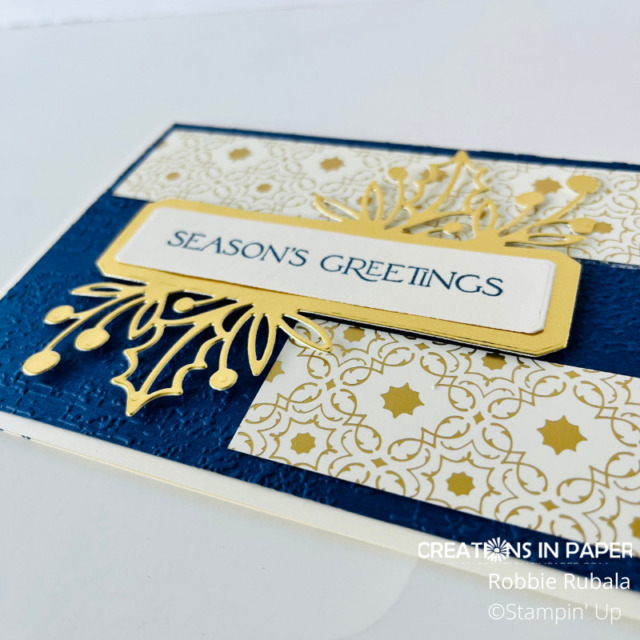 close up of the Stampin' Up Shining Brightly Season's Greeting