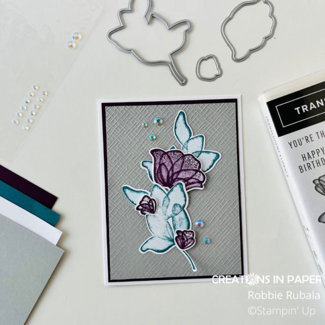 Here is an example of cards I design for my Beginner Plus Class.  Check out the Translucent Florals Beginner Plus class to go and sign up today!