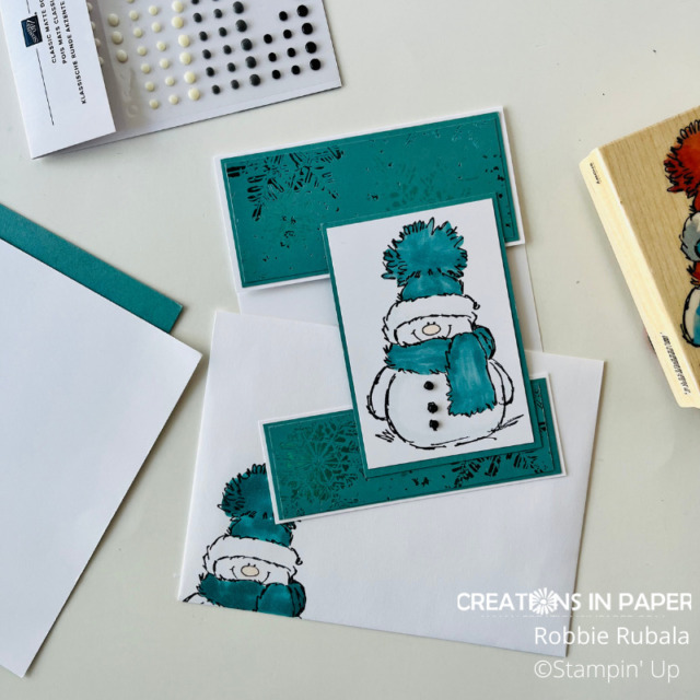 Using this cute guy to decorate the inside of the card and envelope is so fun.  Check out this fancy fold World Card Making Group Challenge 7 card.