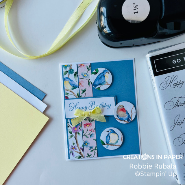 Use your pattern paper and a circle punch for a great card - Creations ...