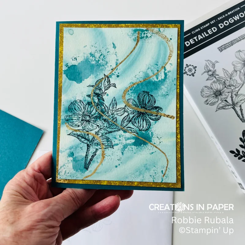 Using gilded leafing to create a background - Creations in Paper