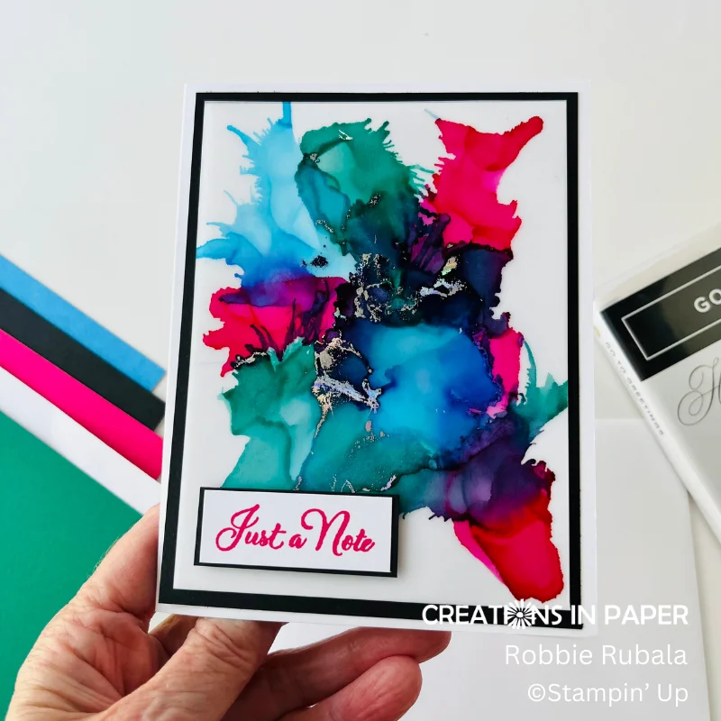 Alcohol Inks on vellum - Creations in Paper