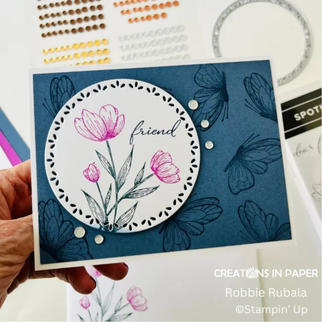 Clear embossing on colored card stock