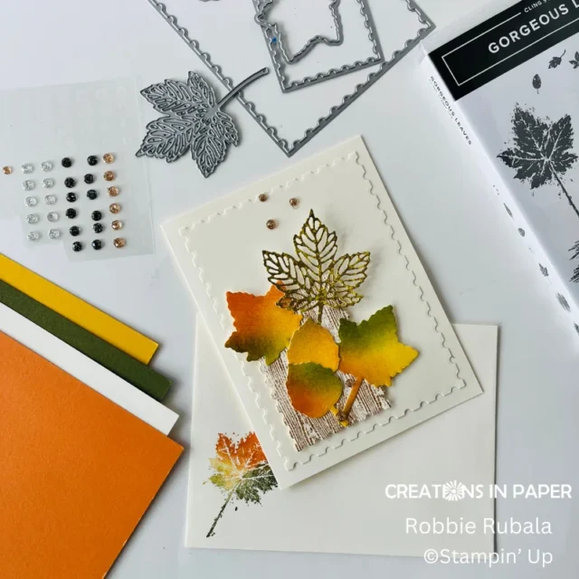 Ink blending for Fall leaves