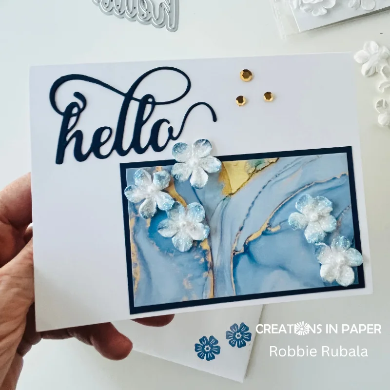 Anything Goes Saturday - frosted flowers - Creations in Paper