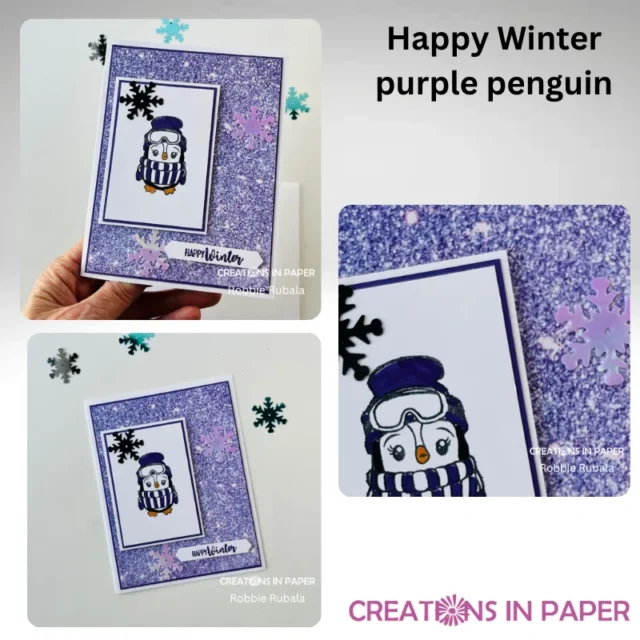 Happy Winter purple penguin