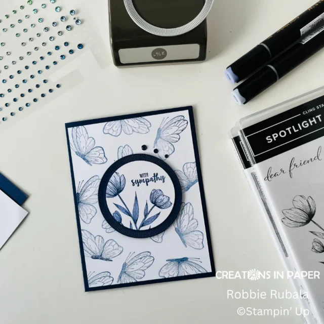 Monochromatic card in blue