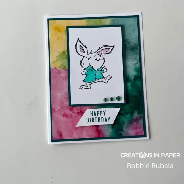 Fun birthday card with cute rabbit!