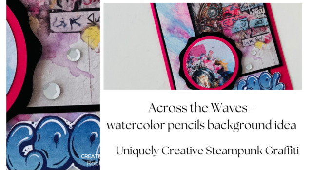 Across the Waves - watercolor pencils background idea