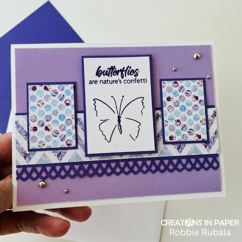 Anything Goes Saturday - purple butterfly - Creations in Paper